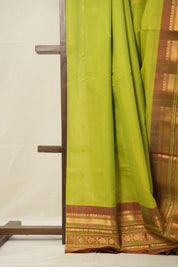 Parrot Green Gadwal Cotton Silk Saree - SRPGGCSS153
