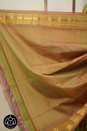 Parrot Green Gadwal Cotton Silk Saree - SRPGGCSS153