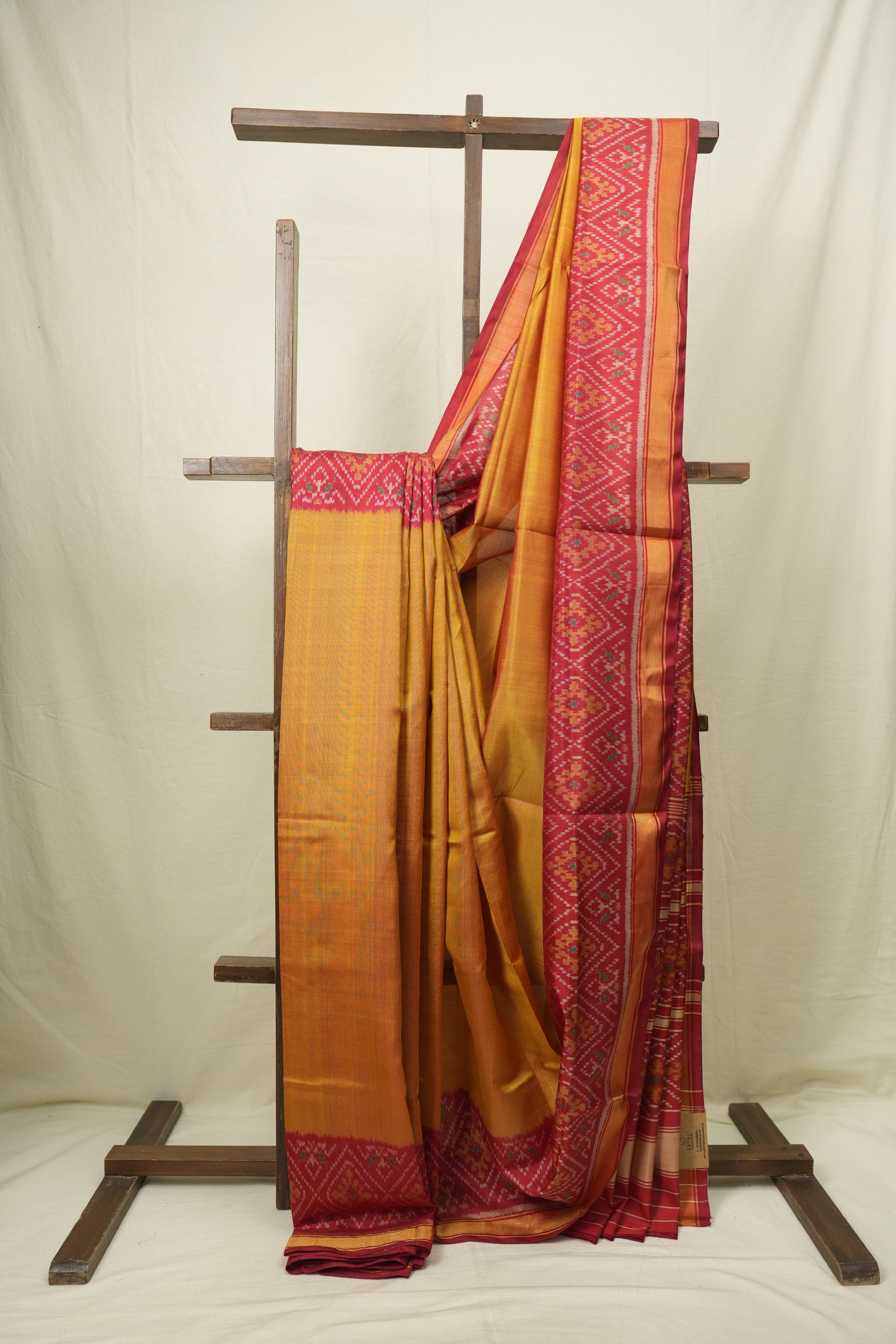 Mustard Rajkot Patola Silk Saree - SRMRPSS627