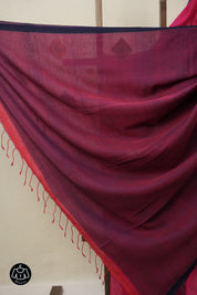 Rani Pink Mul Bengal Cotton Jamdani Saree - SRRPMBCJS189