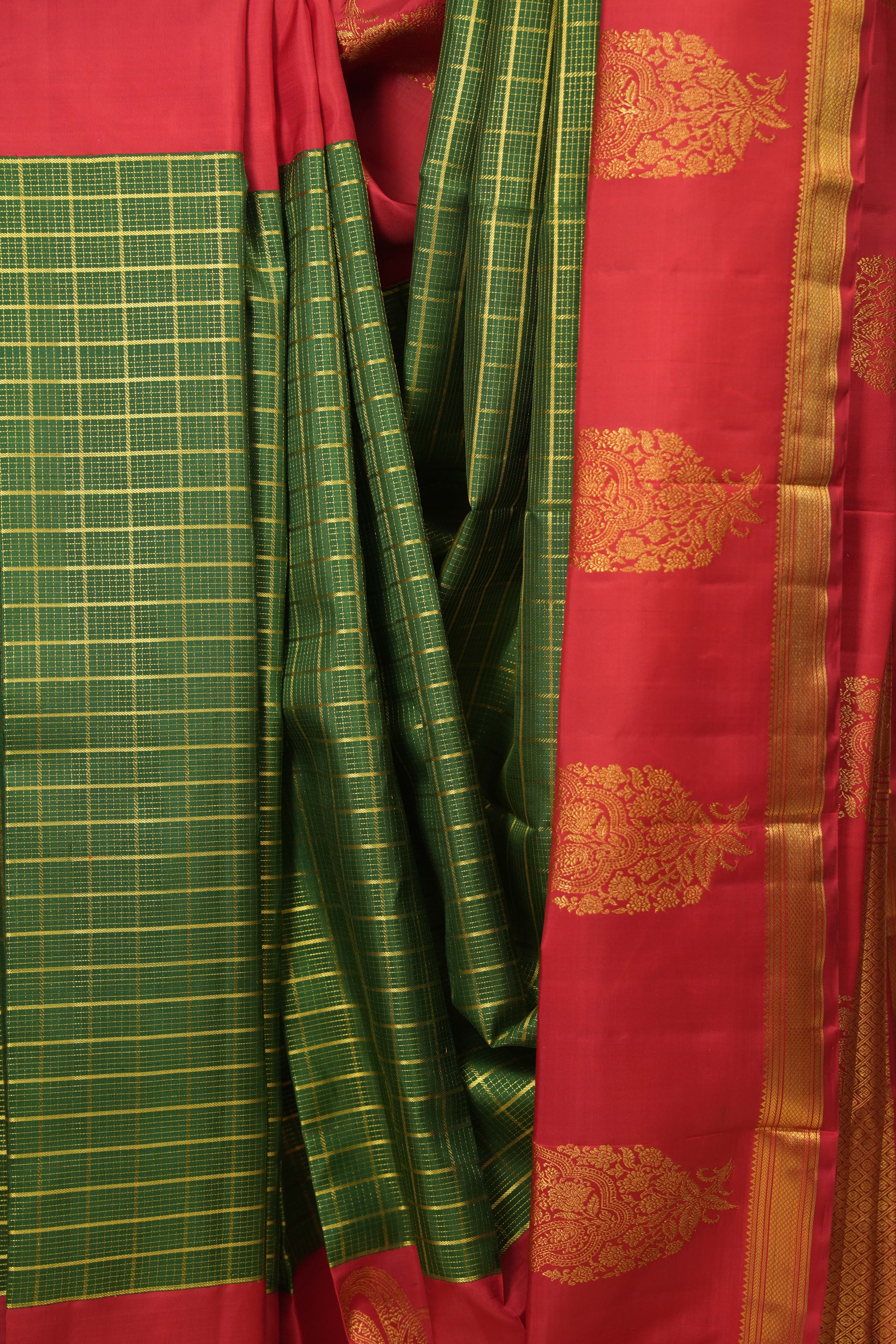 Green Kanjivaram Silk Saree - SRGKSS1067