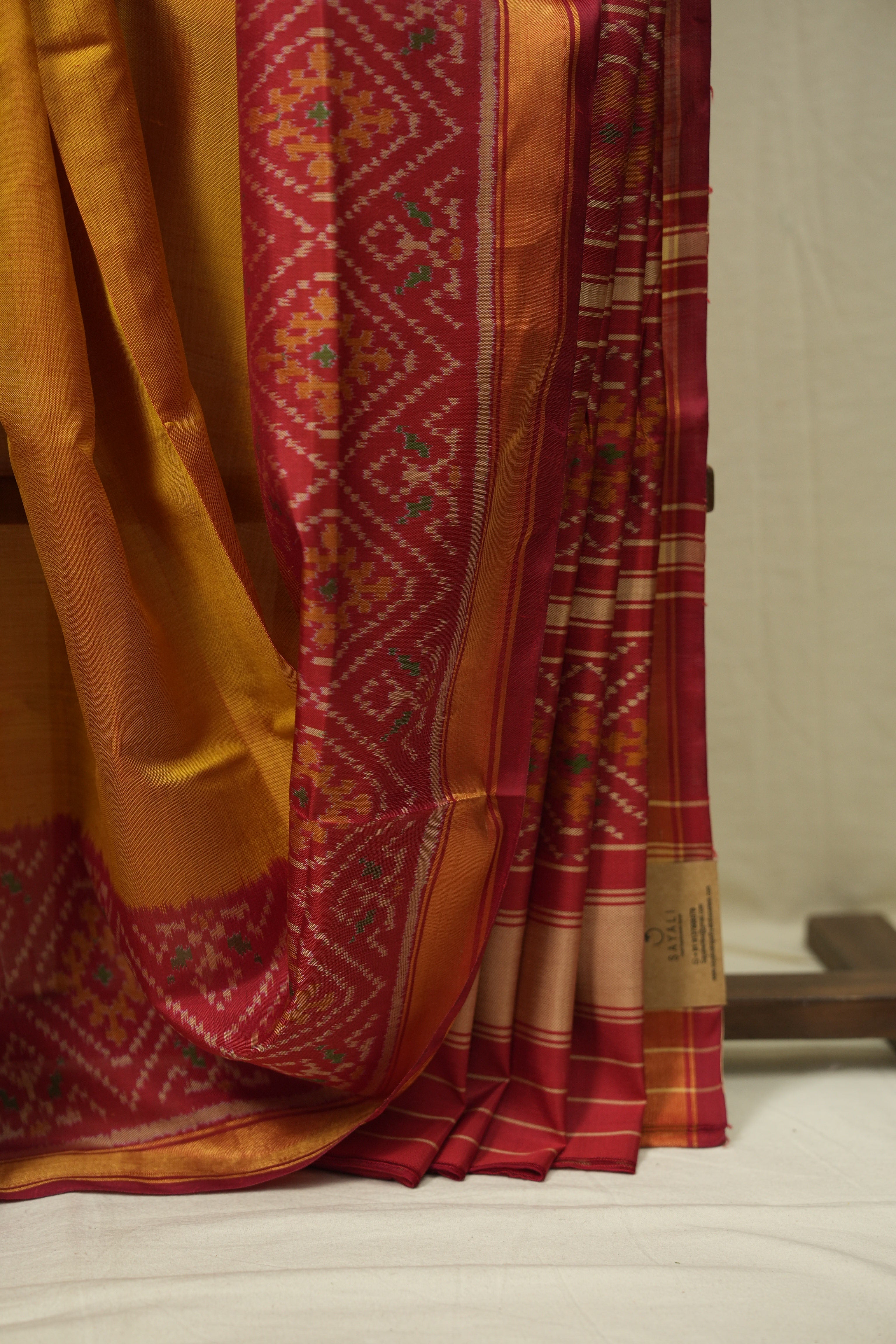 Mustard Rajkot Patola Silk Saree - SRMRPSS627