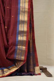 Maroon Gadwal Cotton Silk Saree - SRMGCSS142