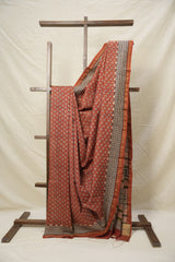Brick Red HBP Cotton Silk Saree With Chanderi Border - SRBRCSS1402