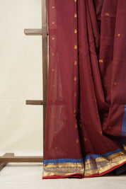 Maroon Gadwal Cotton Silk Saree - SRMGCSS142