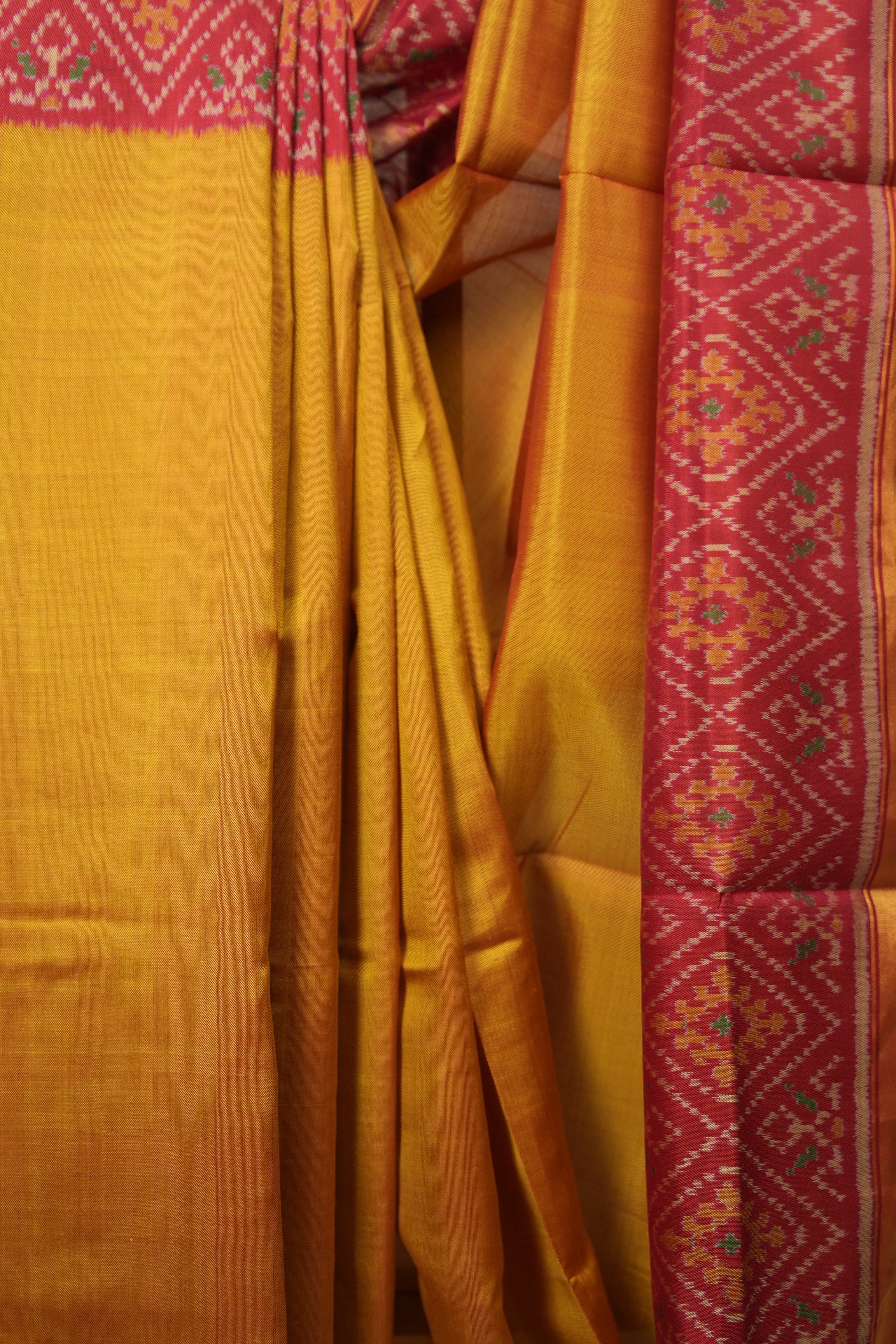 Mustard Rajkot Patola Silk Saree - SRMRPSS627