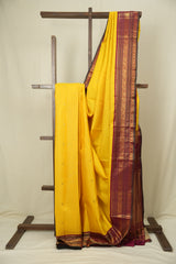 Yellow Kanjivaram Silk Saree - SRYKSS1074