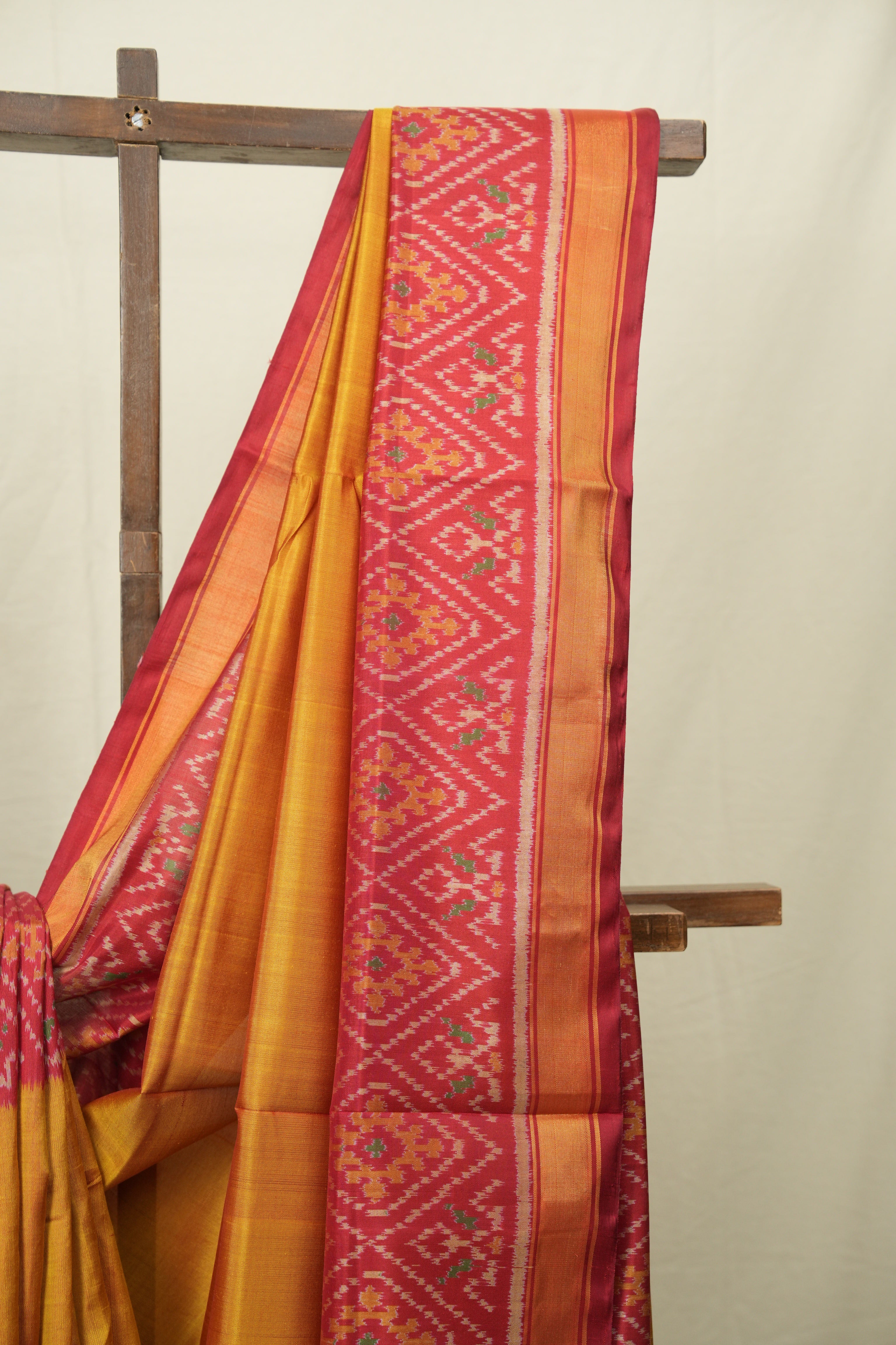 Mustard Rajkot Patola Silk Saree - SRMRPSS627