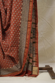 Brick Red HBP Cotton Silk Saree With Chanderi Border - SRBRCSS1402