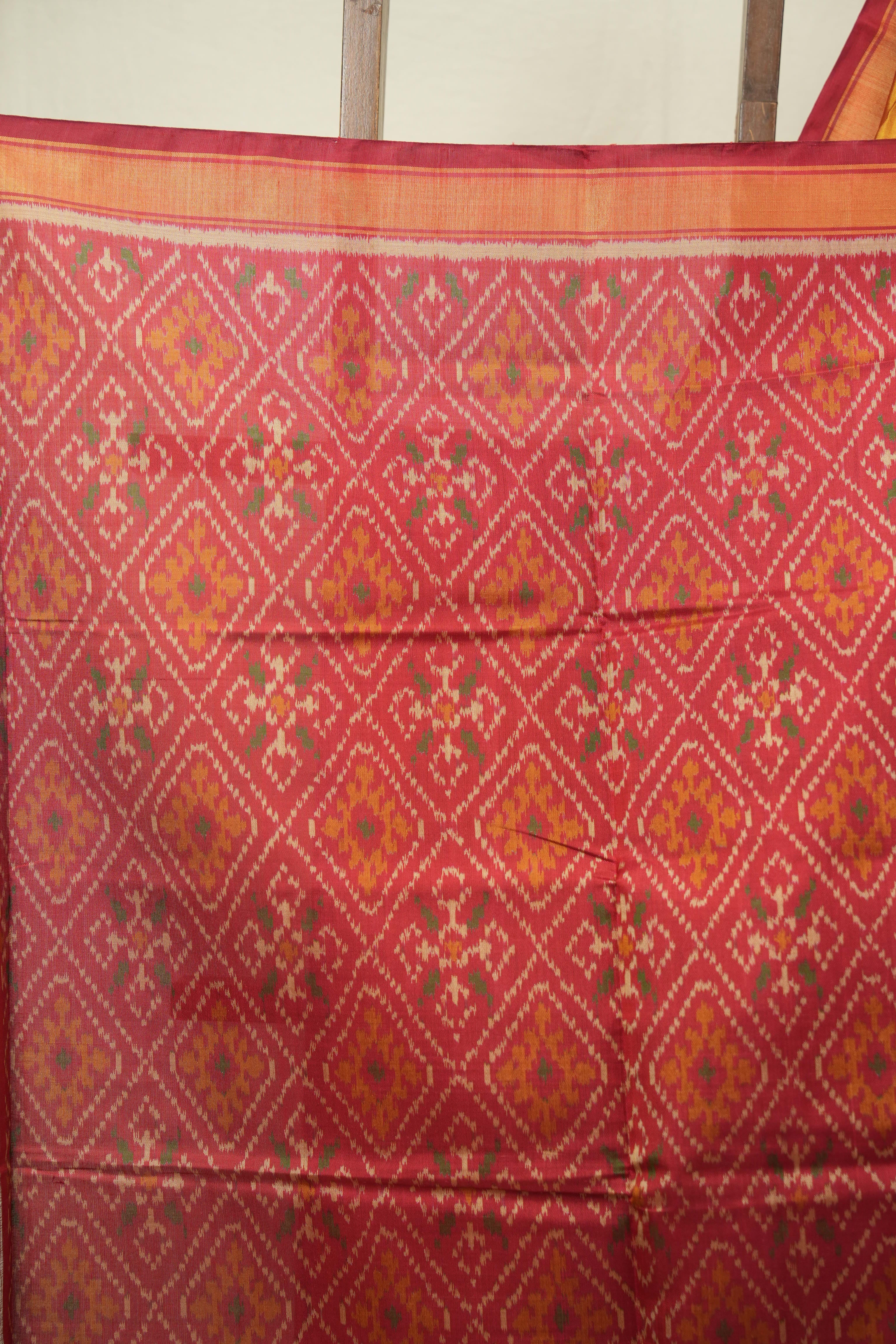 Mustard Rajkot Patola Silk Saree - SRMRPSS627