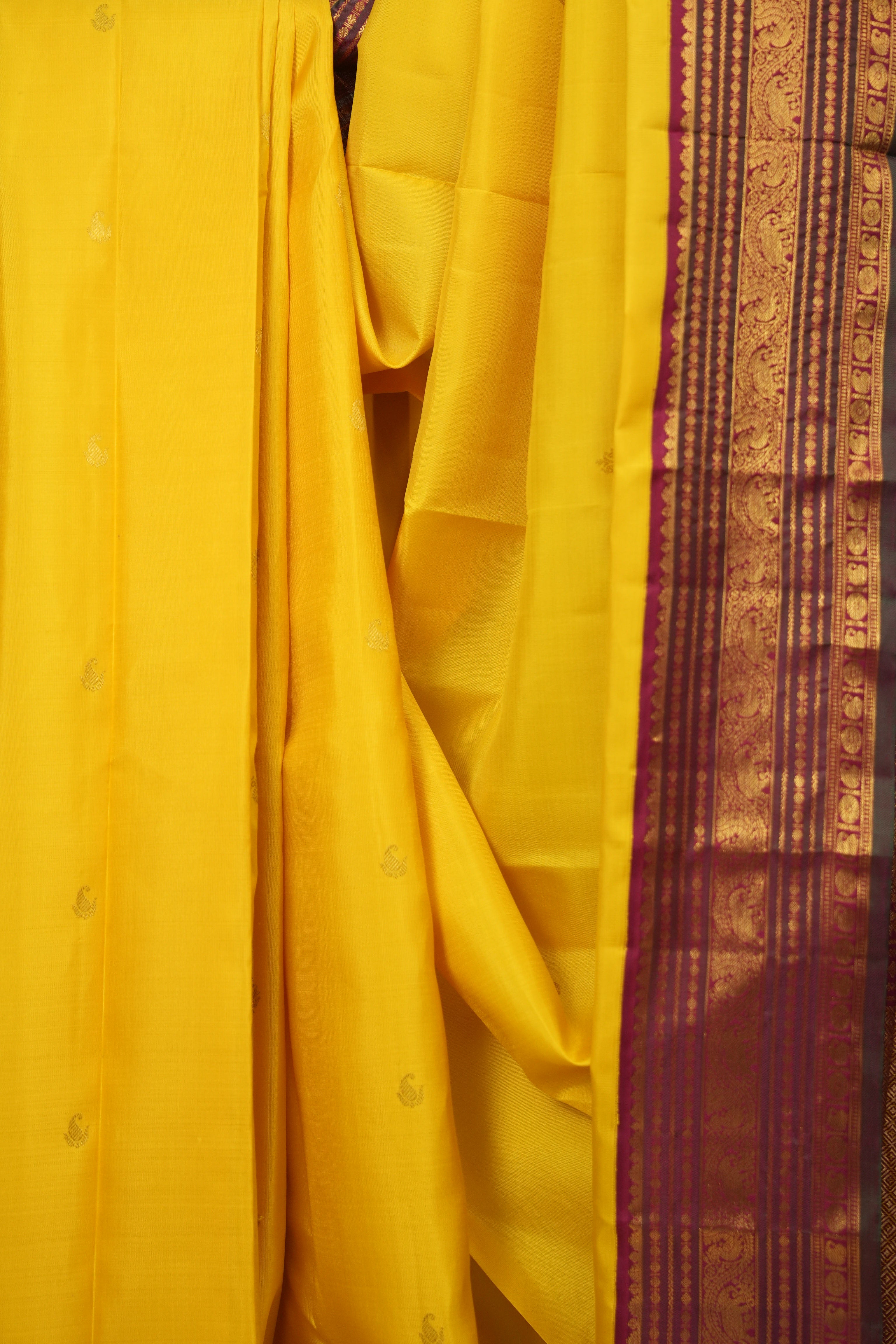 Yellow Kanjivaram Silk Saree - SRYKSS1074