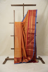 Two Tone Orange Gadwal Cotton Silk Saree - SRTTOGCSS130