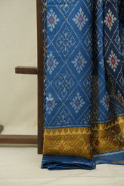 Peacock Blue Rajkot Patola Silk Saree - SRPBRPSS624