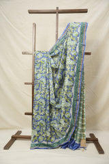 Ink Blue HBP Cotton Silk Saree With Chanderi Border - SRIBCSS1403