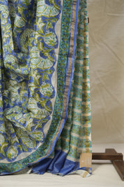 Ink Blue HBP Cotton Silk Saree With Chanderi Border - SRIBCSS1403
