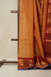 Two Tone Orange Gadwal Cotton Silk Saree - SRTTOGCSS130