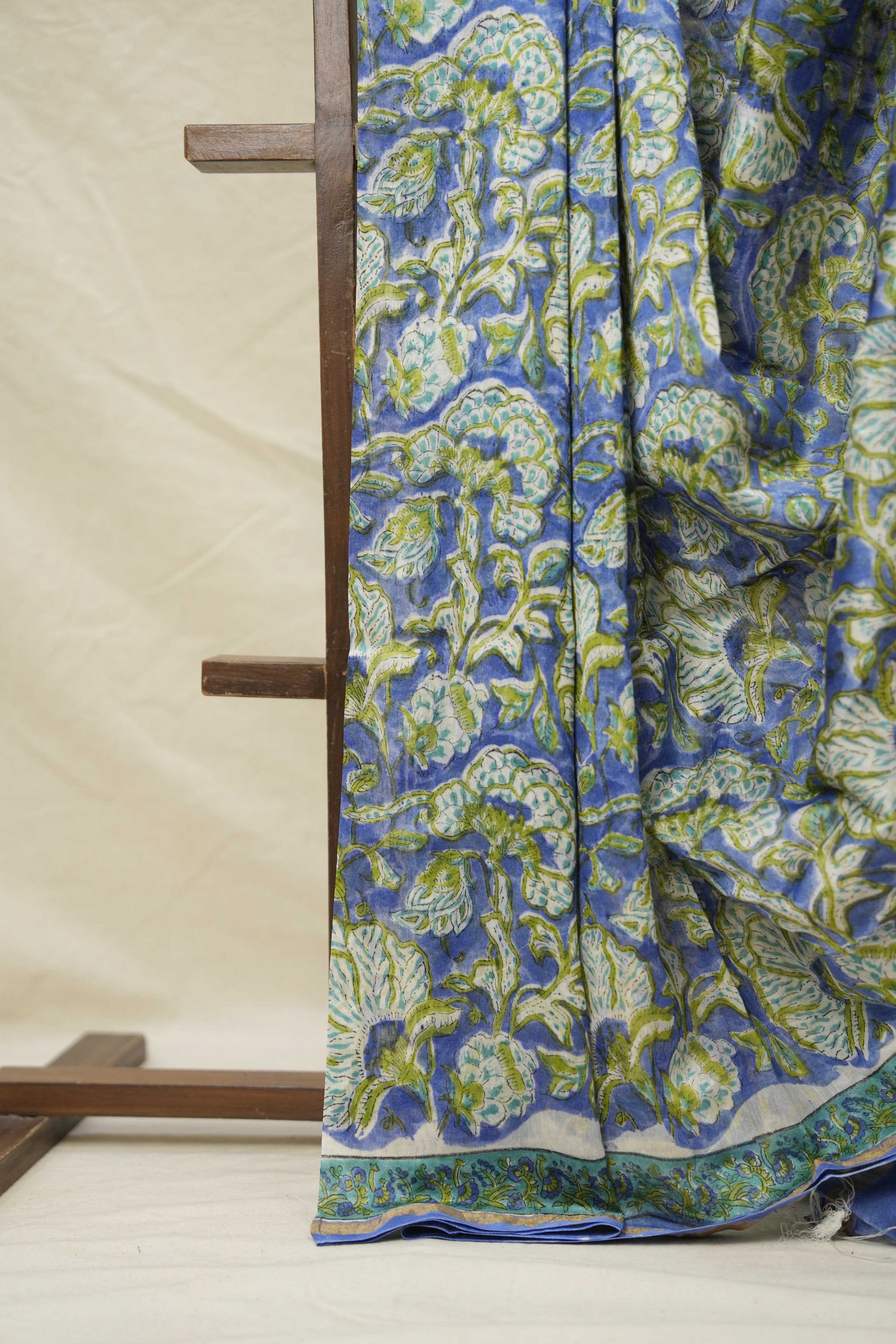 Ink Blue HBP Cotton Silk Saree With Chanderi Border - SRIBCSS1403