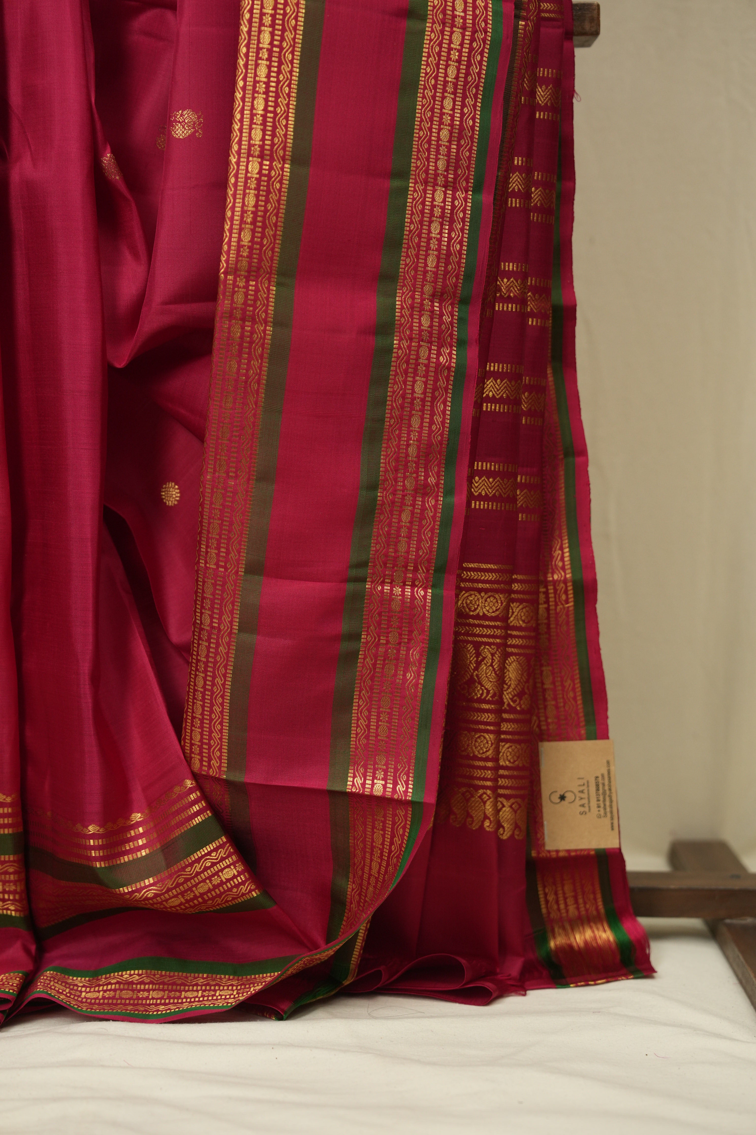 Cherry Red Kanjivaram Silk Saree - SRCRKSS1063