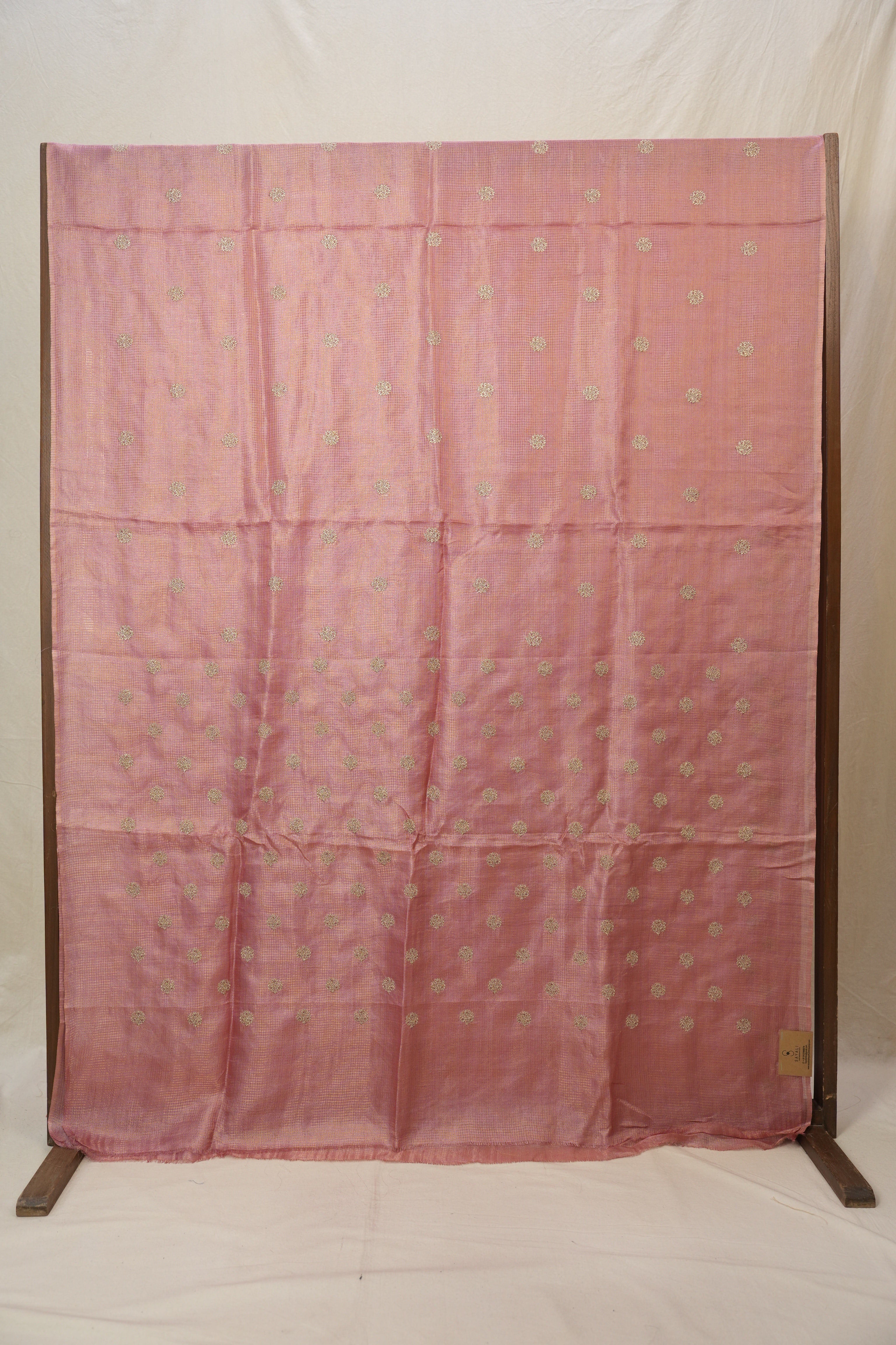 Peach Machine Embroidered Tussar Silk Saree - SRPMETSS1532