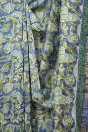 Ink Blue HBP Cotton Silk Saree With Chanderi Border - SRIBCSS1403