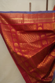 Two Tone Orange Gadwal Cotton Silk Saree - SRTTOGCSS130