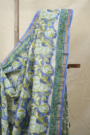 Ink Blue HBP Cotton Silk Saree With Chanderi Border - SRIBCSS1403