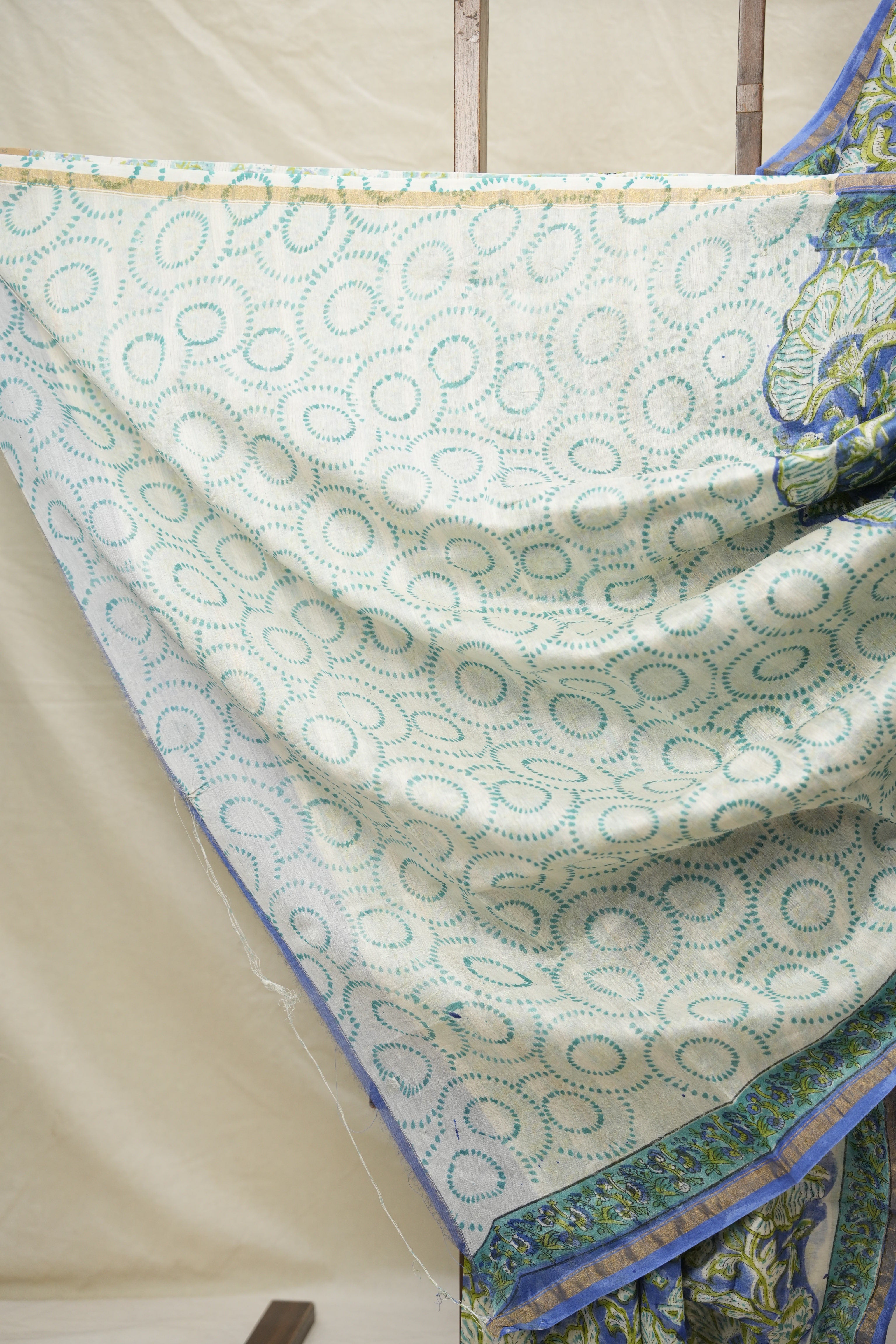 Ink Blue HBP Cotton Silk Saree With Chanderi Border - SRIBCSS1403
