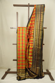 Multicolour Checks Kanjivaram Silk Saree - SRMCKSS1071