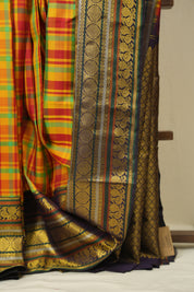 Multicolour Checks Kanjivaram Silk Saree - SRMCKSS1071