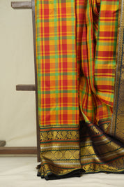 Multicolour Checks Kanjivaram Silk Saree - SRMCKSS1071