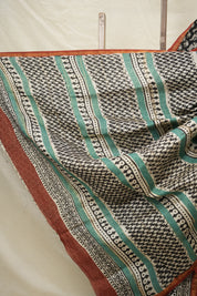 Black-White HBP Cotton Silk Saree With Chanderi Border - SRBWCSS1404