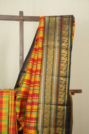 Multicolour Checks Kanjivaram Silk Saree - SRMCKSS1071
