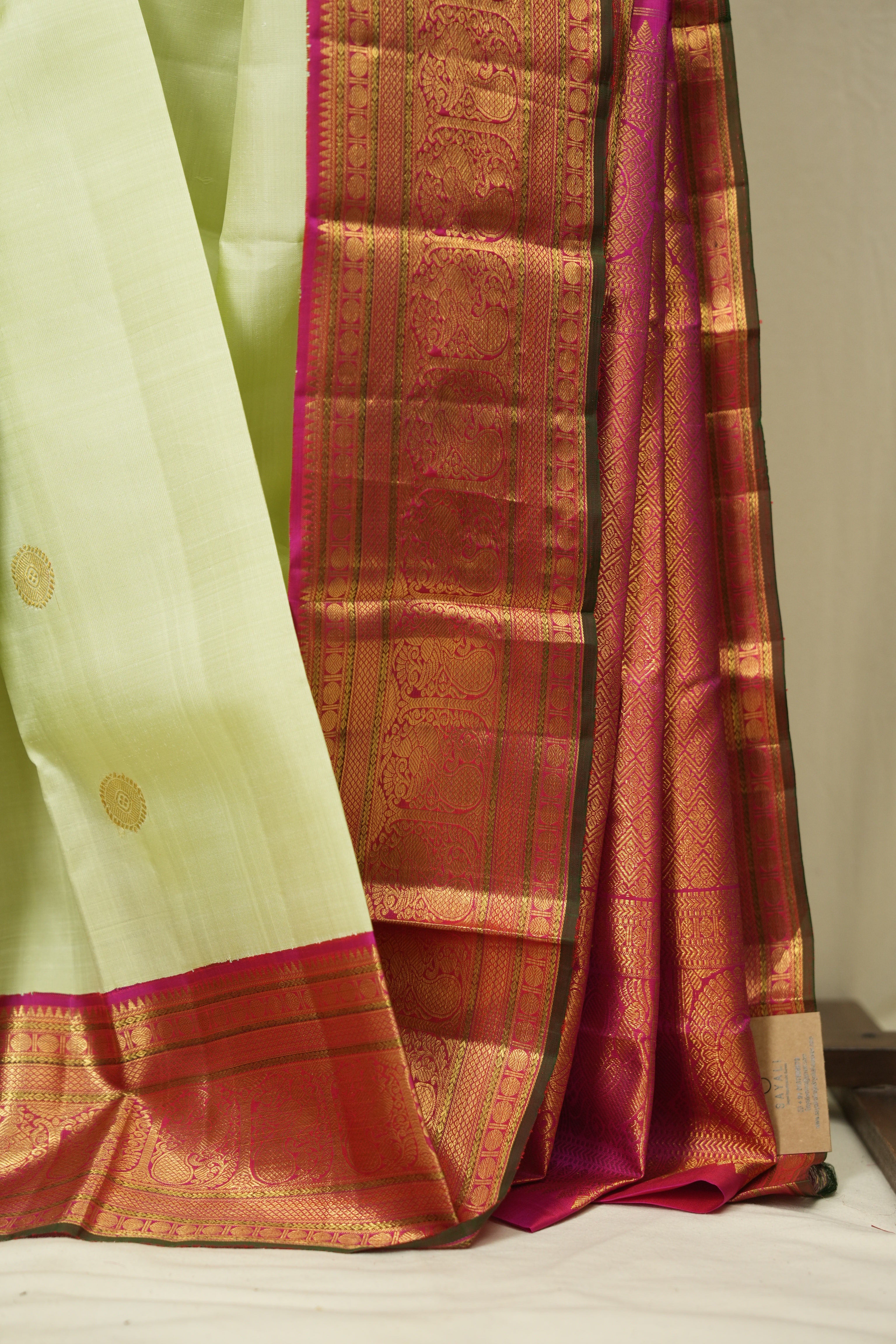 Mint Green Kanjivaram Silk Saree - SRMGKSS1065