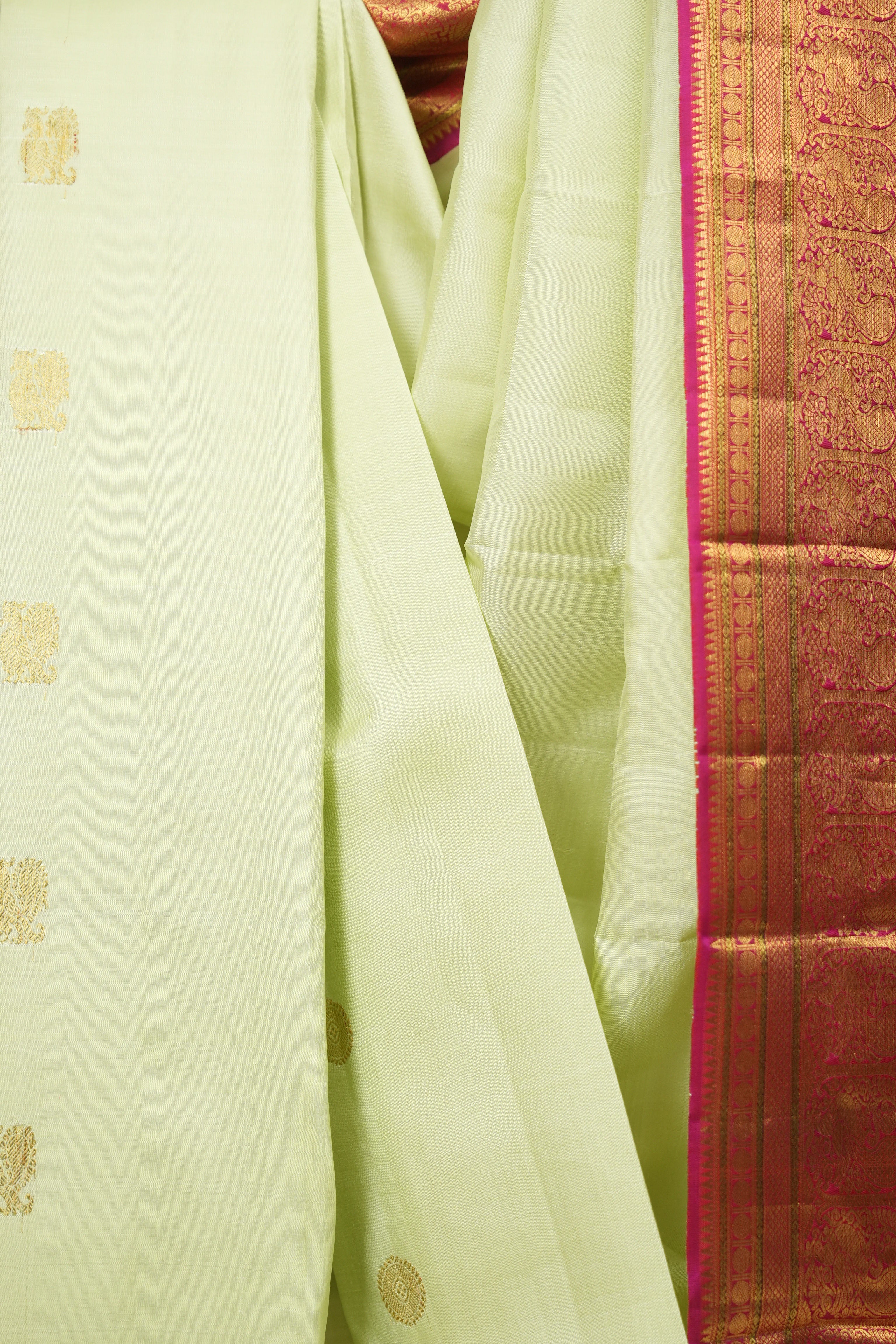Mint Green Kanjivaram Silk Saree - SRMGKSS1065