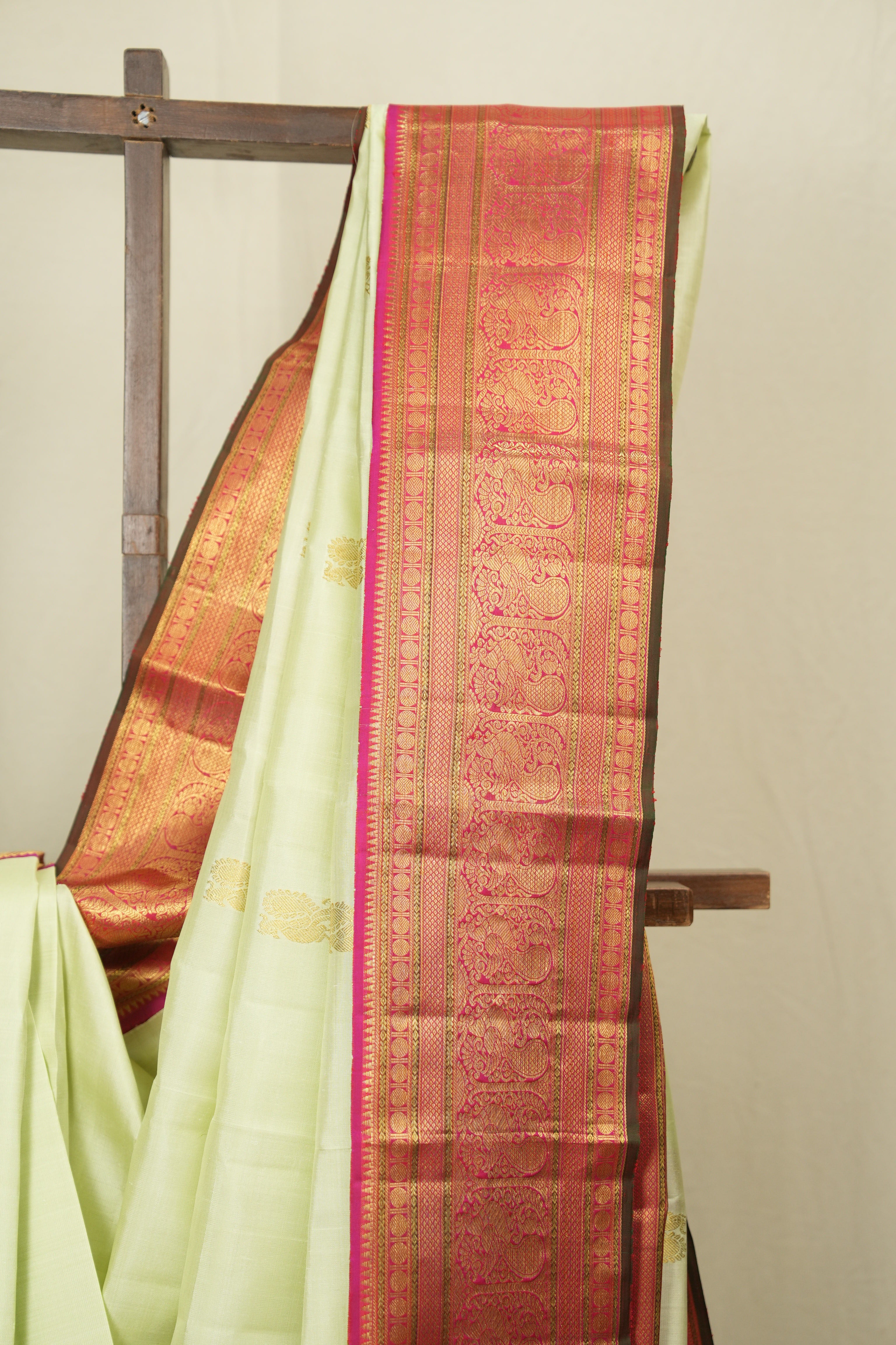 Mint Green Kanjivaram Silk Saree - SRMGKSS1065