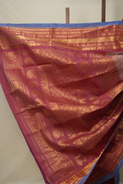 Two Tone Pink Gadwal Cotton Silk Saree - SRTTPGCSS162