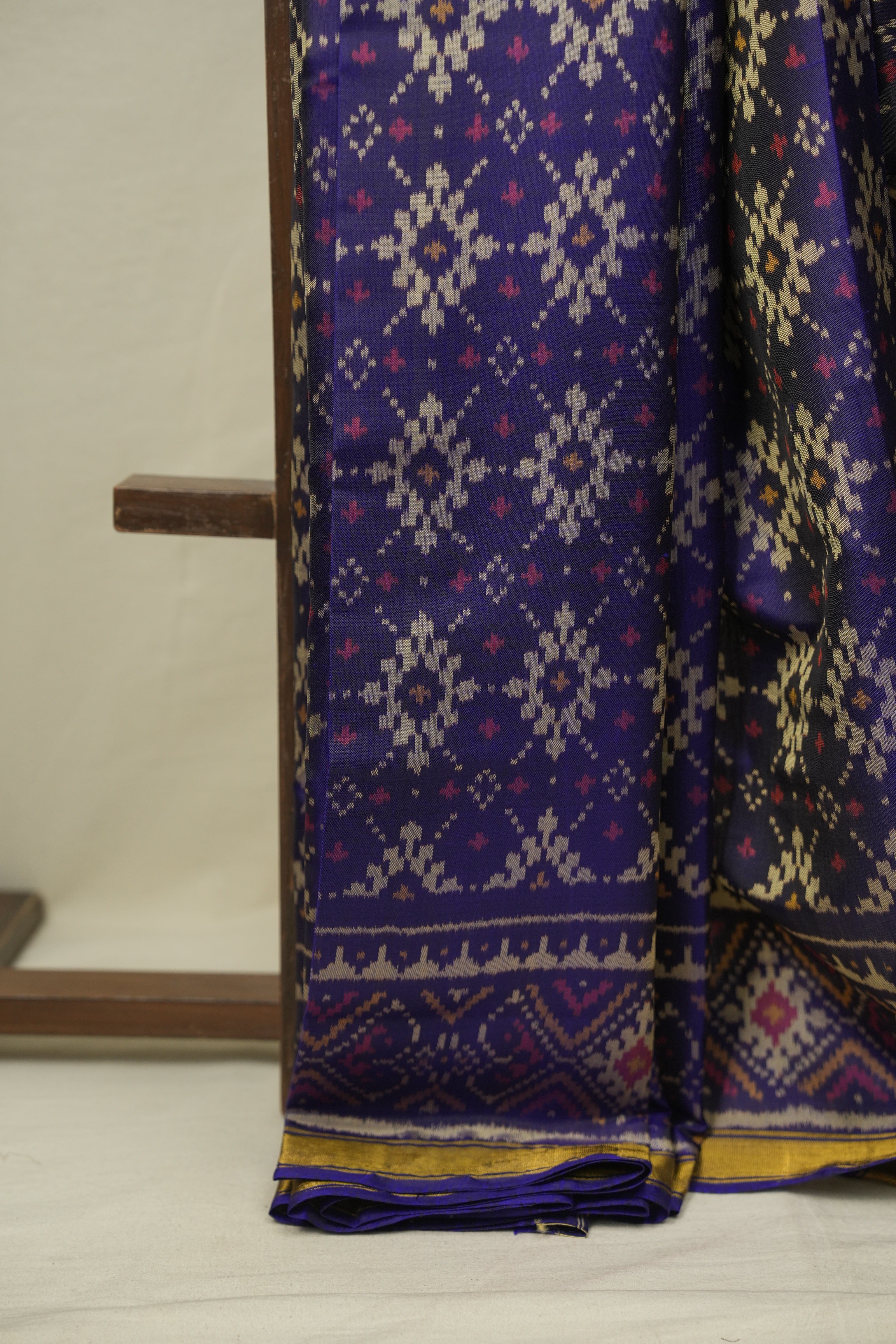 Navy Blue Rajkot Patola Silk Saree - SRNBRPSS631