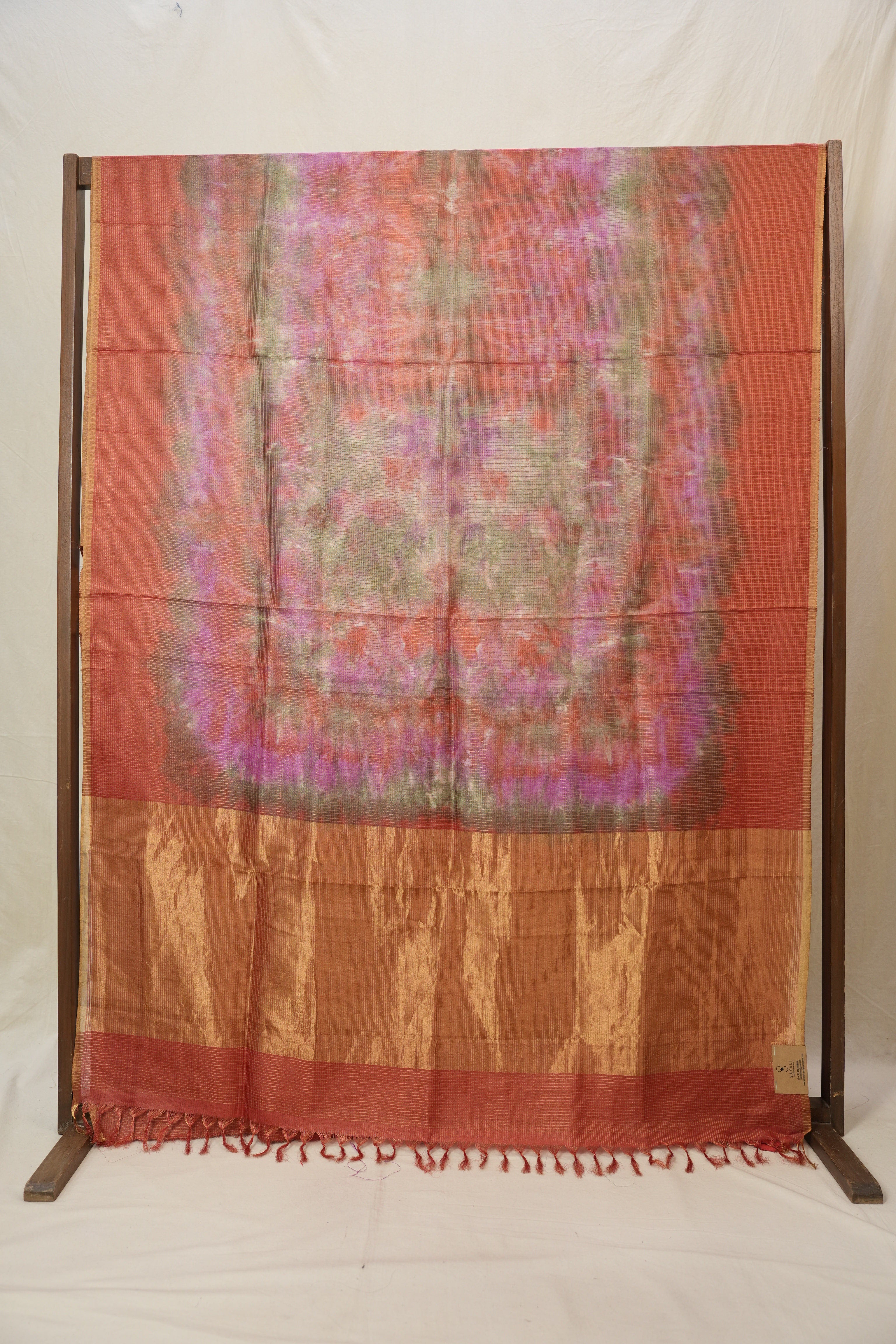 Red Multicolor Tussar Silk Saree - SRRMTSS1757