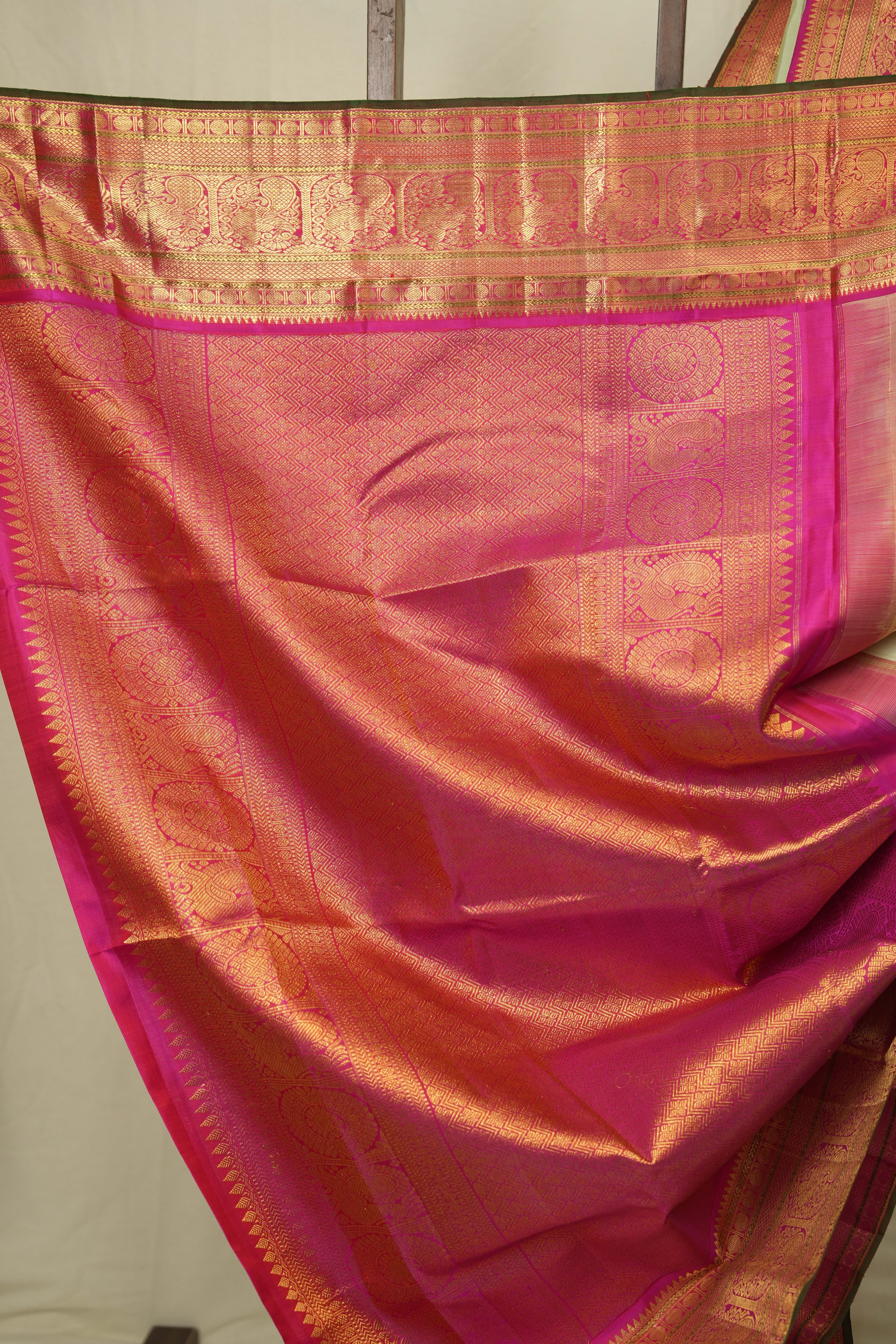 Mint Green Kanjivaram Silk Saree - SRMGKSS1065