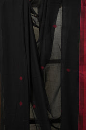 Black Mul Bengal Cotton Jamdani Saree - SRBMBCJS201