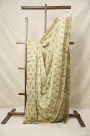Mint Green HBP Cotton Silk Saree With Chanderi Border - SRMGCSS1406