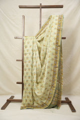 Mint Green HBP Cotton Silk Saree With Chanderi Border - SRMGCSS1406