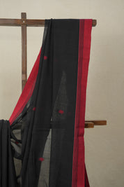Black Mul Bengal Cotton Jamdani Saree - SRBMBCJS201