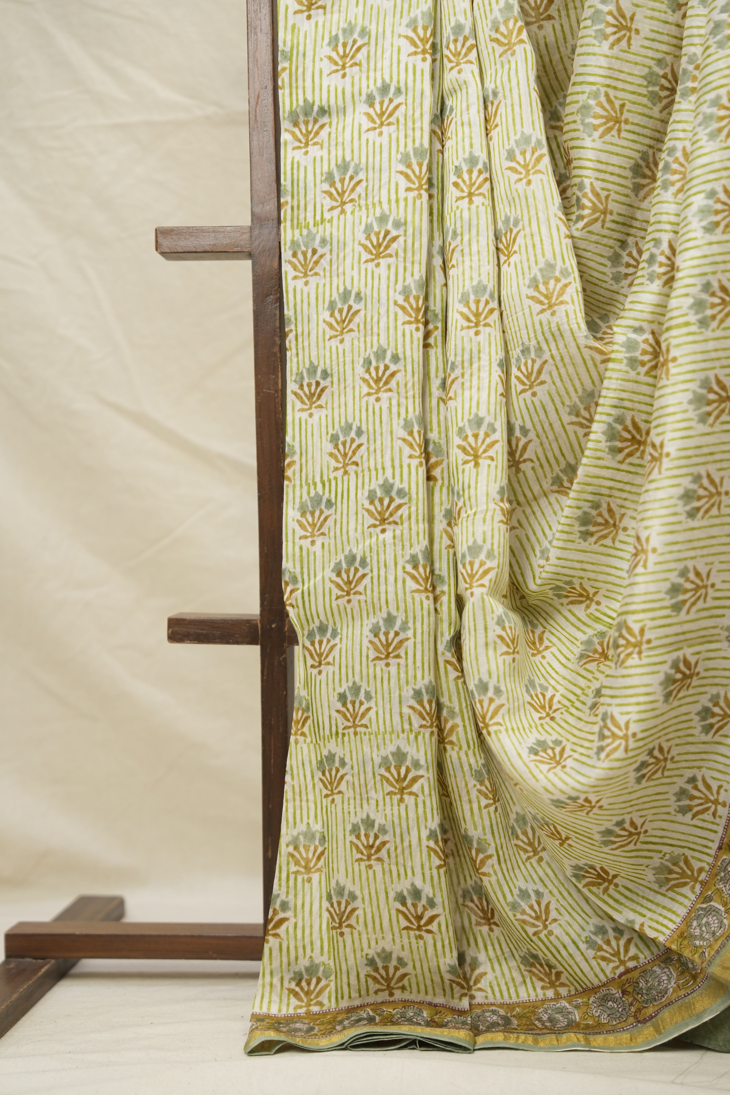 Mint Green HBP Cotton Silk Saree With Chanderi Border - SRMGCSS1406