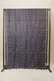 Dark Purple Machine Embroidered Tussar Silk Saree - SRDPMETSS1521