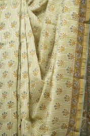 Mint Green HBP Cotton Silk Saree With Chanderi Border - SRMGCSS1406