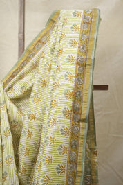 Mint Green HBP Cotton Silk Saree With Chanderi Border - SRMGCSS1406