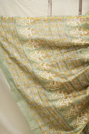 Mint Green HBP Cotton Silk Saree With Chanderi Border - SRMGCSS1406