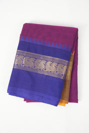 Magenta Kanchi Cotton Saree - SRMKCS952
