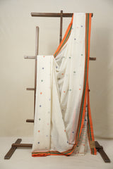 White Mul Bengal Cotton Jamdani Saree - SRWMBCJS197